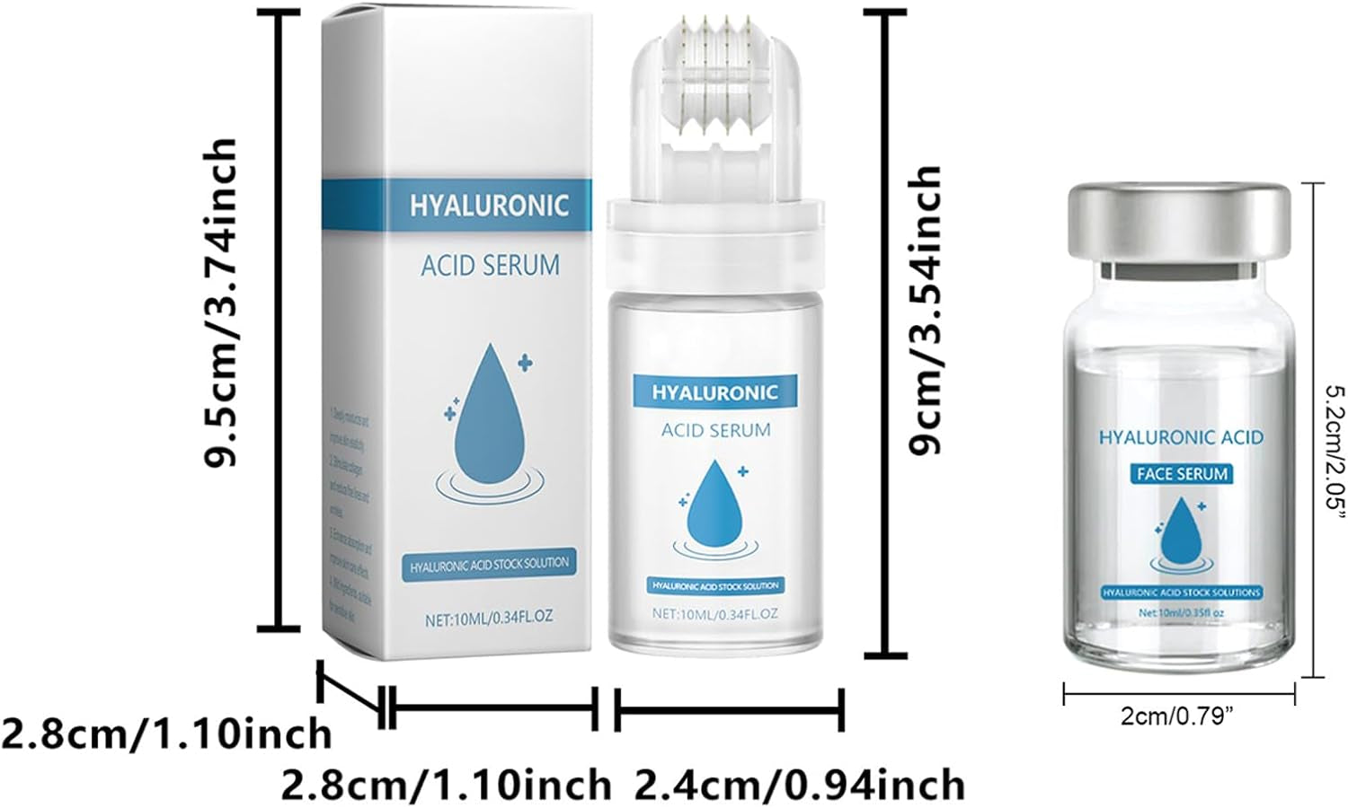 Hyaluronic Acid Facial Serum, Facial Serum with Hyaluronic Acid Moisturising Face Serum, Lightweight and Ultra Moisturising Anti-Aging Facial Serum, for All Skin Types