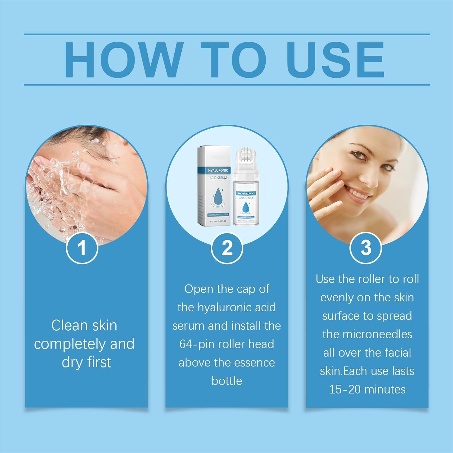 Hyaluronic Acid Facial Serum, Facial Serum with Hyaluronic Acid Moisturising Face Serum, Lightweight and Ultra Moisturising Anti-Aging Facial Serum, for All Skin Types