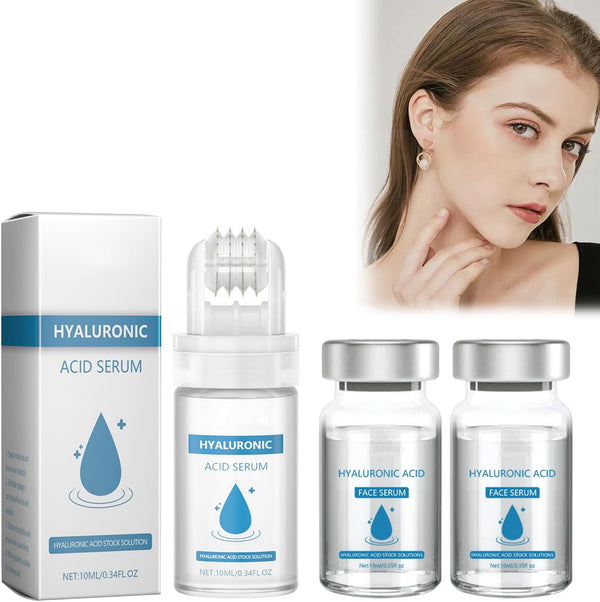 Hyaluronic Acid Facial Serum, Facial Serum with Hyaluronic Acid Moisturising Face Serum, Lightweight and Ultra Moisturising Anti-Aging Facial Serum, for All Skin Types