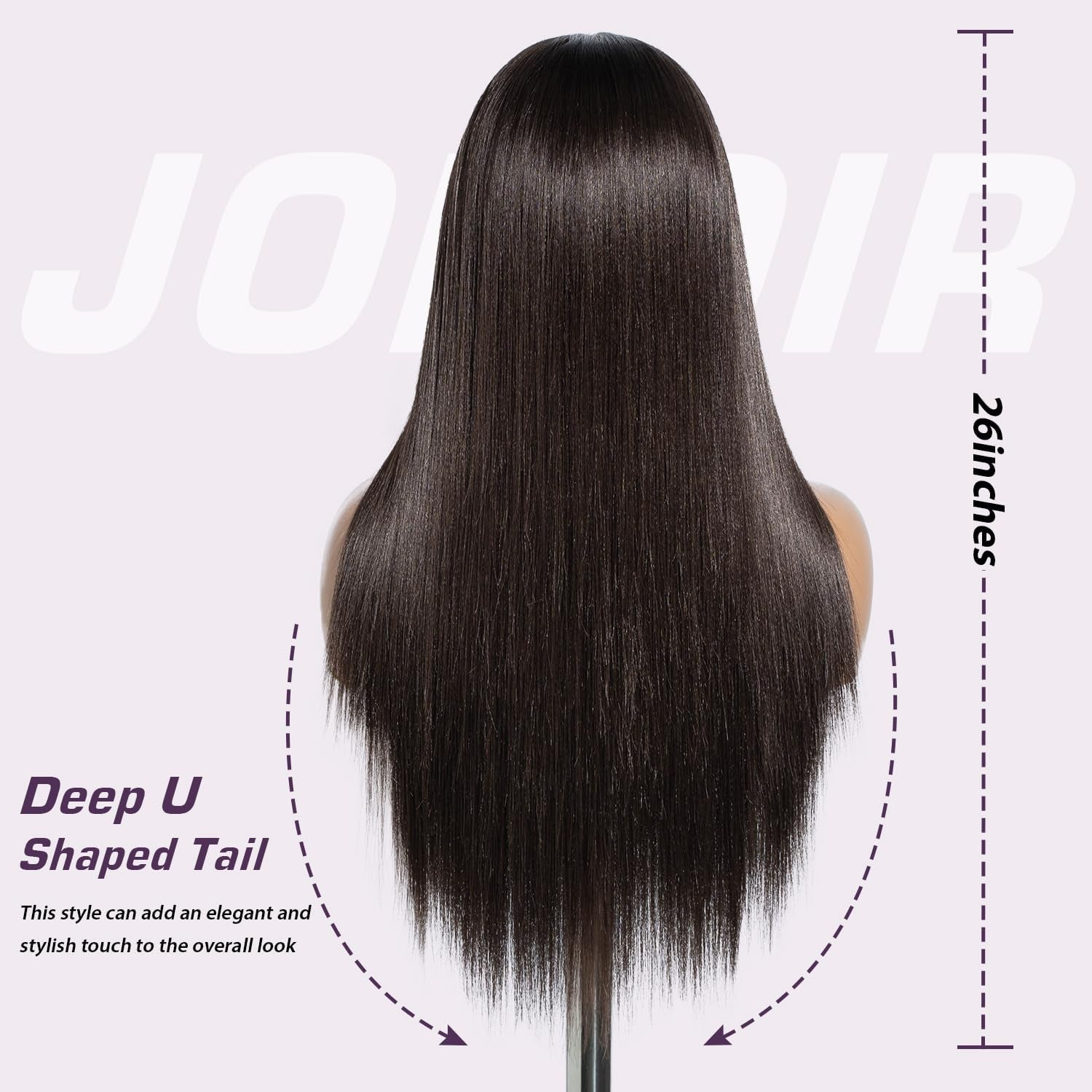 13X4X4 Lace Frontal Wig Long Straight Free Parting Silk Base Lace Wigs 26 Inches Straight Wig Synthetic Lace Front Wigs for Women Daily Party Wear