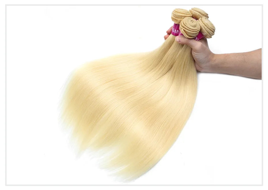 Monstar 1 3 4 613 Blonde Straight Hair Bundles Brazilian Remy Human Hair Extension Honey Blonde Bundles 30 32 34 36 38 40 Inches