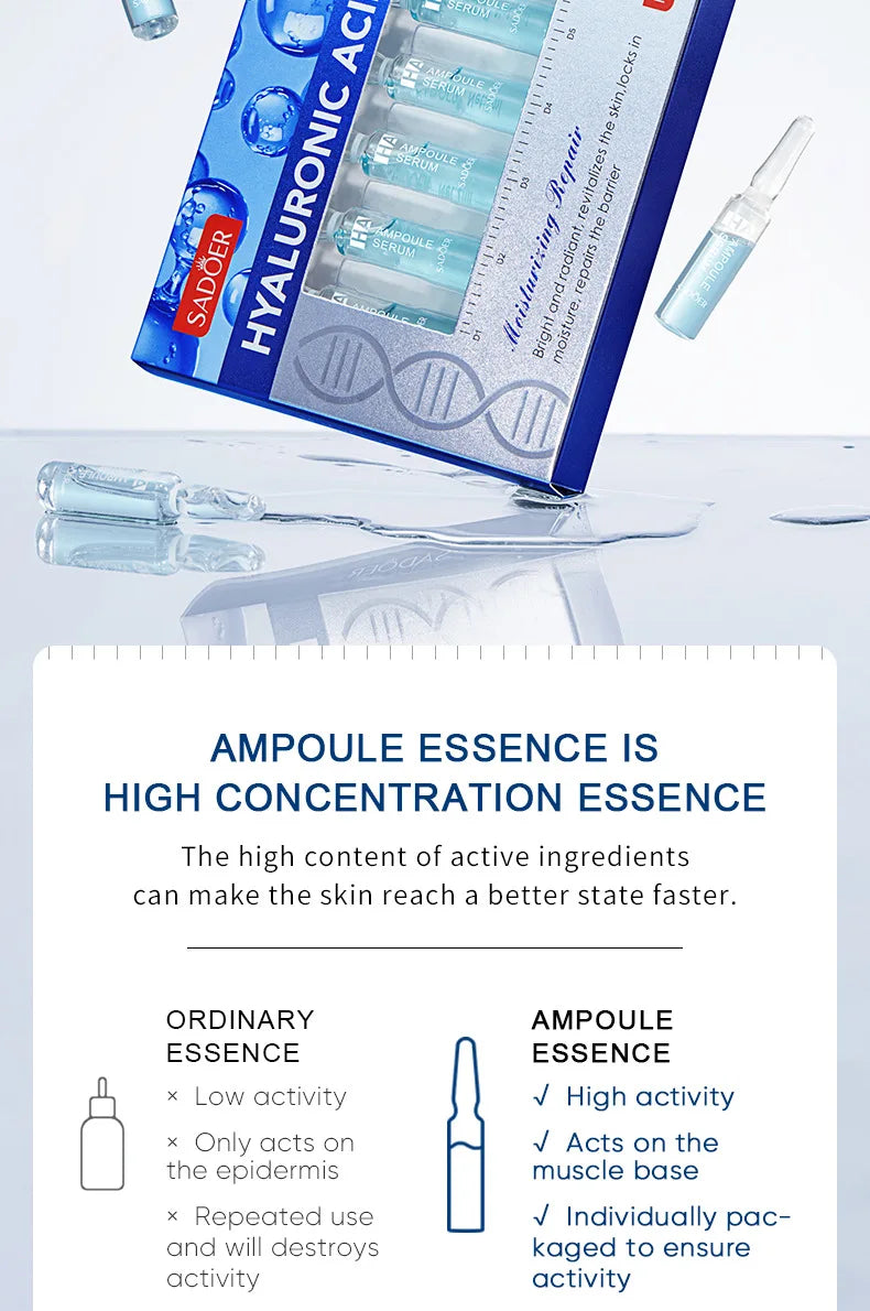 Vitamin C Face Whitening Serum Dark Spots Freckles Removal Hyaluronic Pore Minimizer Anti Aging Wrinkle Remove Golder Essence
