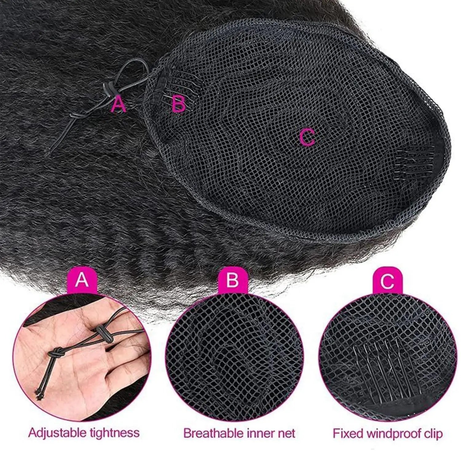 100% Human Hair Drawstring Ponytail Extension Water Wave Straight Kinky Curly Corn Wave Ponytail Clip in Ponytails Extensions