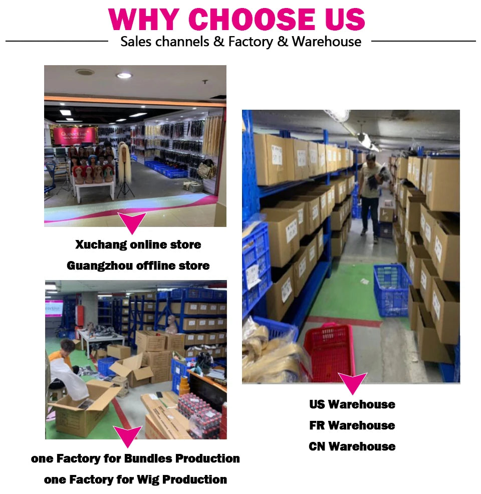 Queenlike Straight Human Hair Bundles with 2x6 Deep Middle Part HD Lace Closure 12A Brazilian Raw Hair Bundles with Closures