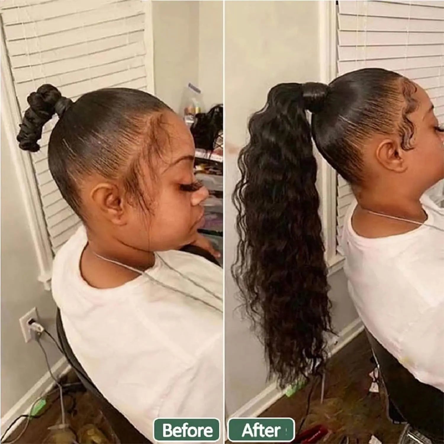 100% Human Hair Drawstring Ponytail Extension Water Wave Straight Kinky Curly Corn Wave Ponytail Clip in Ponytails Extensions
