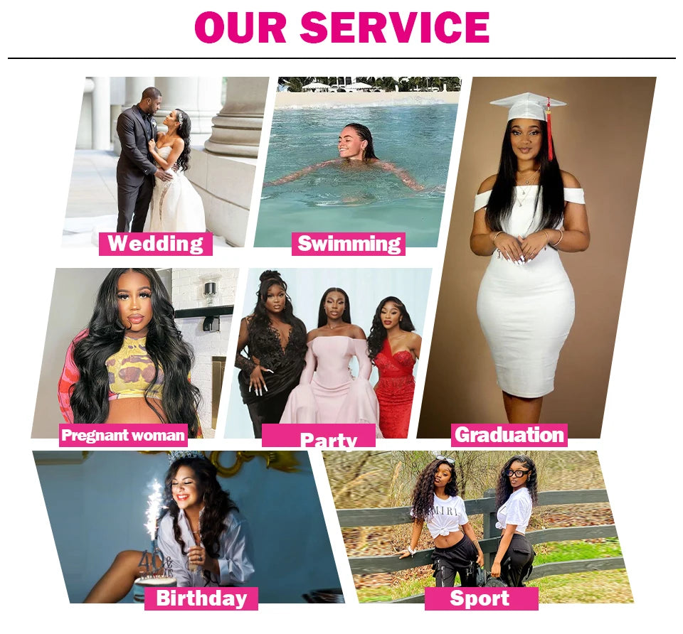 Queenlike Straight Human Hair Bundles with 2x6 Deep Middle Part HD Lace Closure 12A Brazilian Raw Hair Bundles with Closures