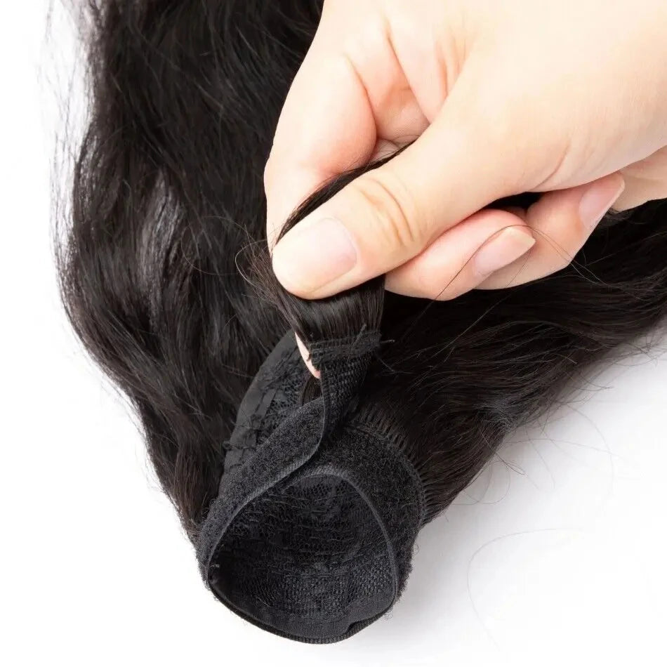 Ponytail Body Wave Human Hair Wrap Around Ponytail Remy Hair Extensions 100% Brazilian Hair Extensions Natural Color For Women