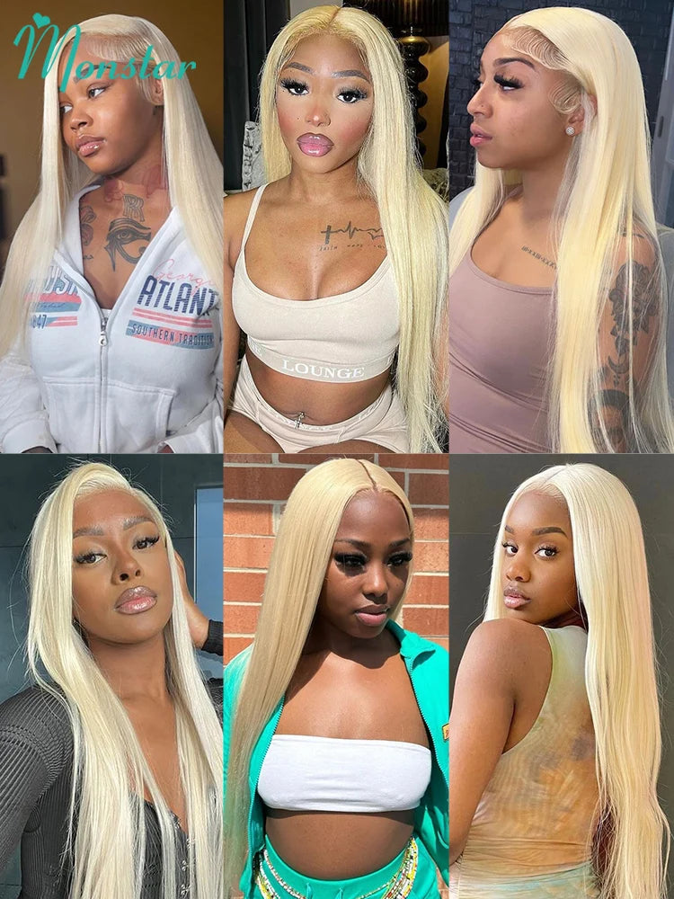 Monstar 1 3 4 613 Blonde Straight Hair Bundles Brazilian Remy Human Hair Extension Honey Blonde Bundles 30 32 34 36 38 40 Inches