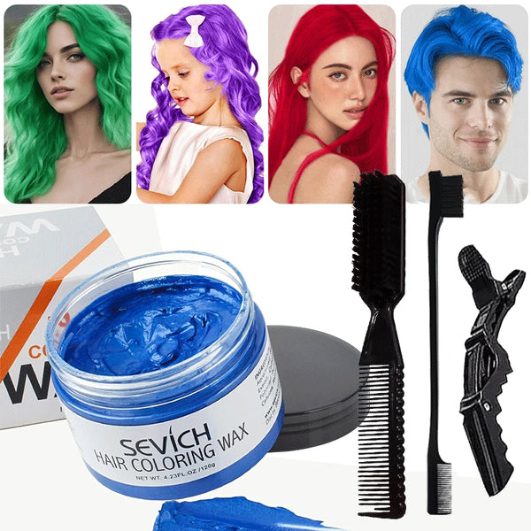 Temporary Hair Color Wax Kit for Men Women Kid Daily Party Cosplay DIY Washable Instant Hair Dye Cream Blue Purple Red Green