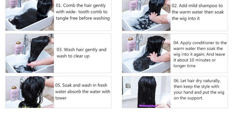 Queenlike Straight Human Hair Bundles with 2x6 Deep Middle Part HD Lace Closure 12A Brazilian Raw Hair Bundles with Closures