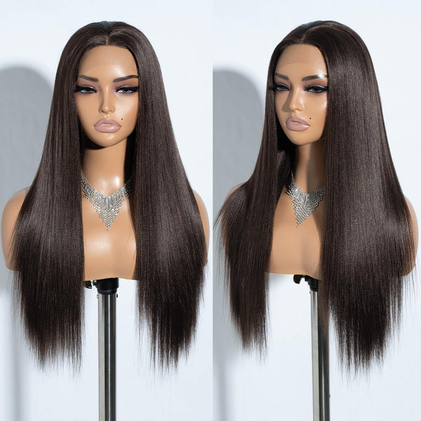 13X4X4 Lace Frontal Wig Long Straight Free Parting Silk Base Lace Wigs 26 Inches Straight Wig Synthetic Lace Front Wigs for Women Daily Party Wear